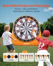 VEVOR Inflatable Soccer Dart Board over 6 ft with 4 Kick Ball 6 Darts 6 Axe Pump