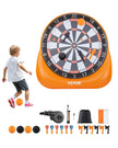 VEVOR Inflatable Soccer Dart Board over 6 ft with 4 Kick Ball 6 Darts 6 Axe Pump