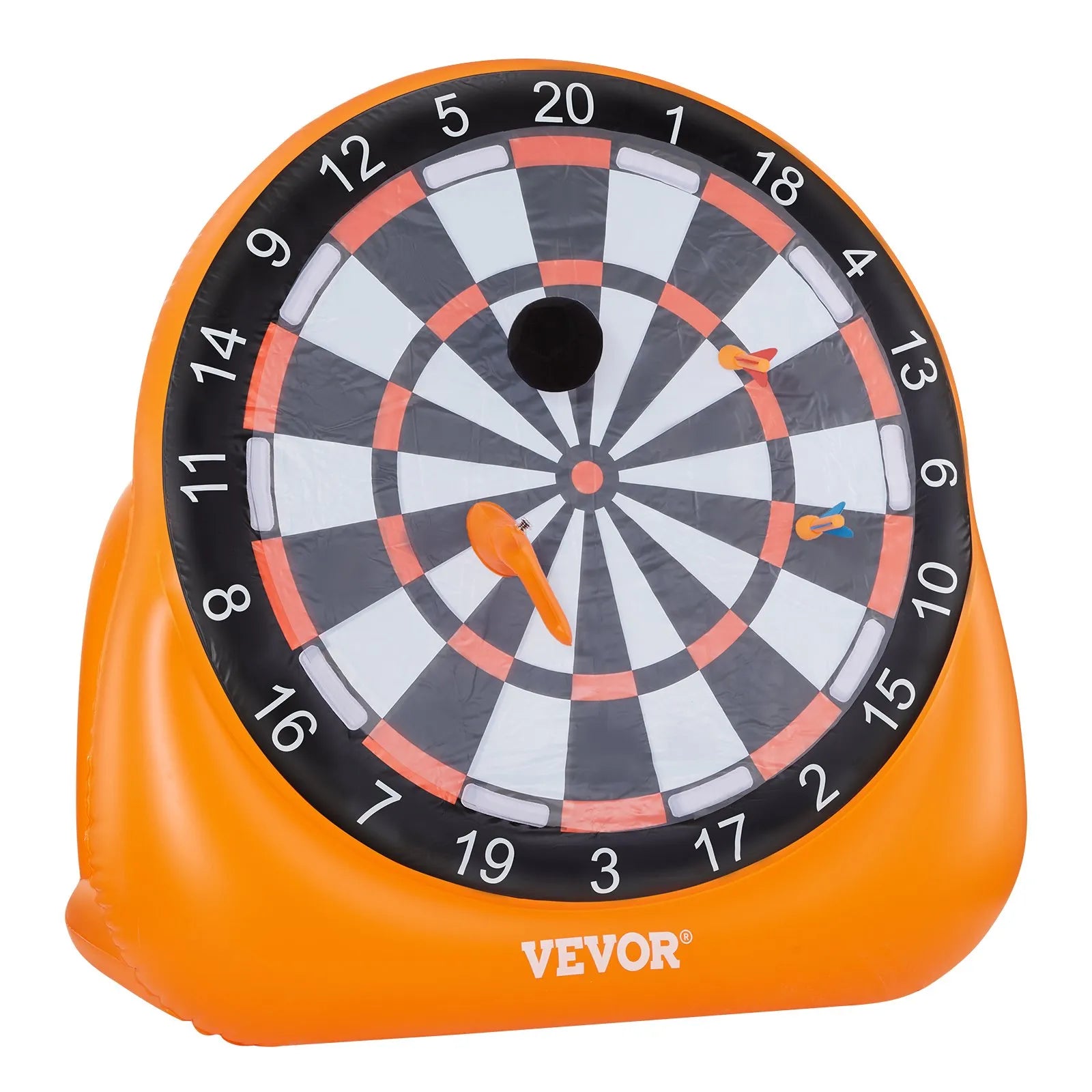 VEVOR Inflatable Soccer Dart Board over 6 ft with 4 Kick Ball 6 Darts 6 Axe Pump