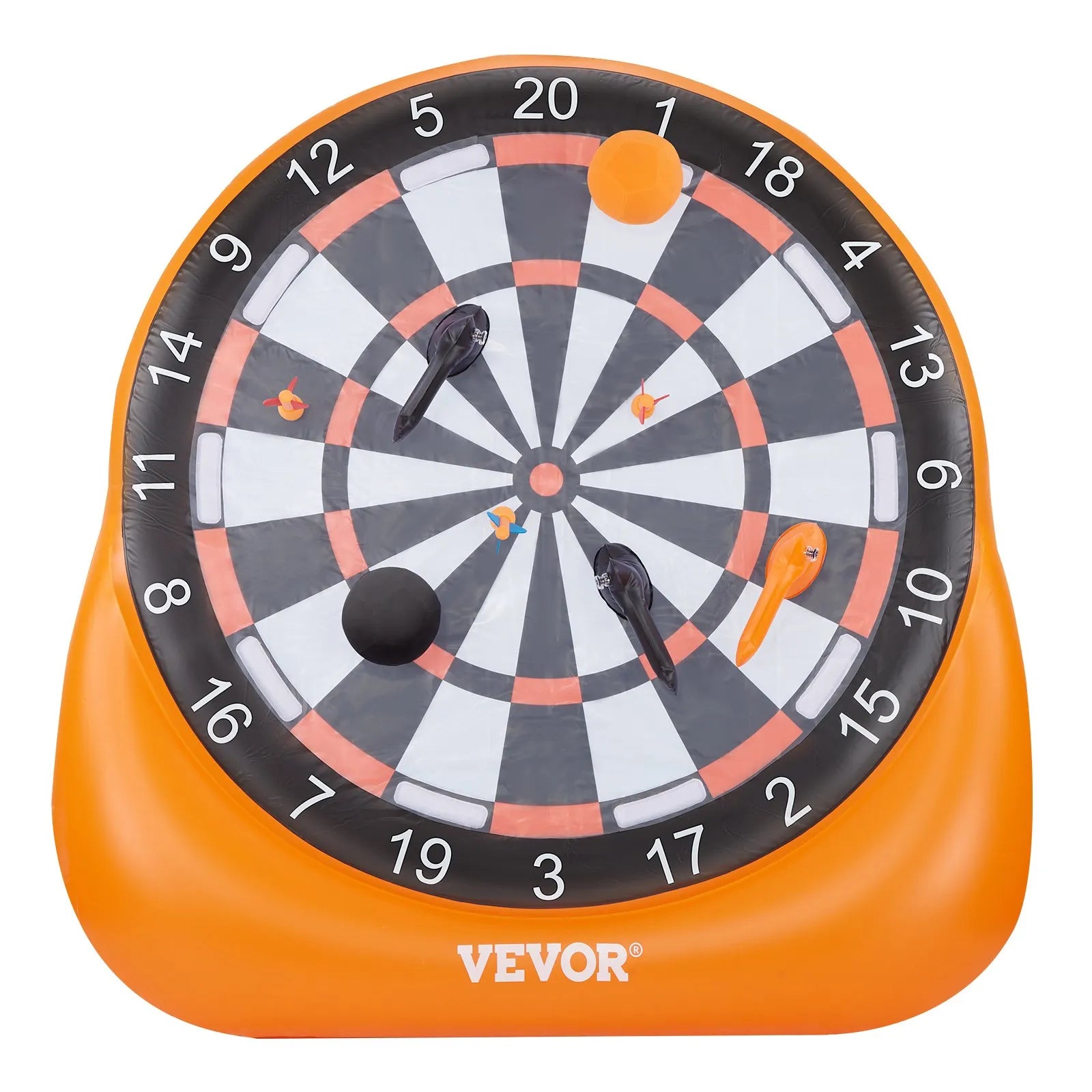 VEVOR Inflatable Soccer Dart Board over 6 ft with 4 Kick Ball 6 Darts 6 Axe Pump