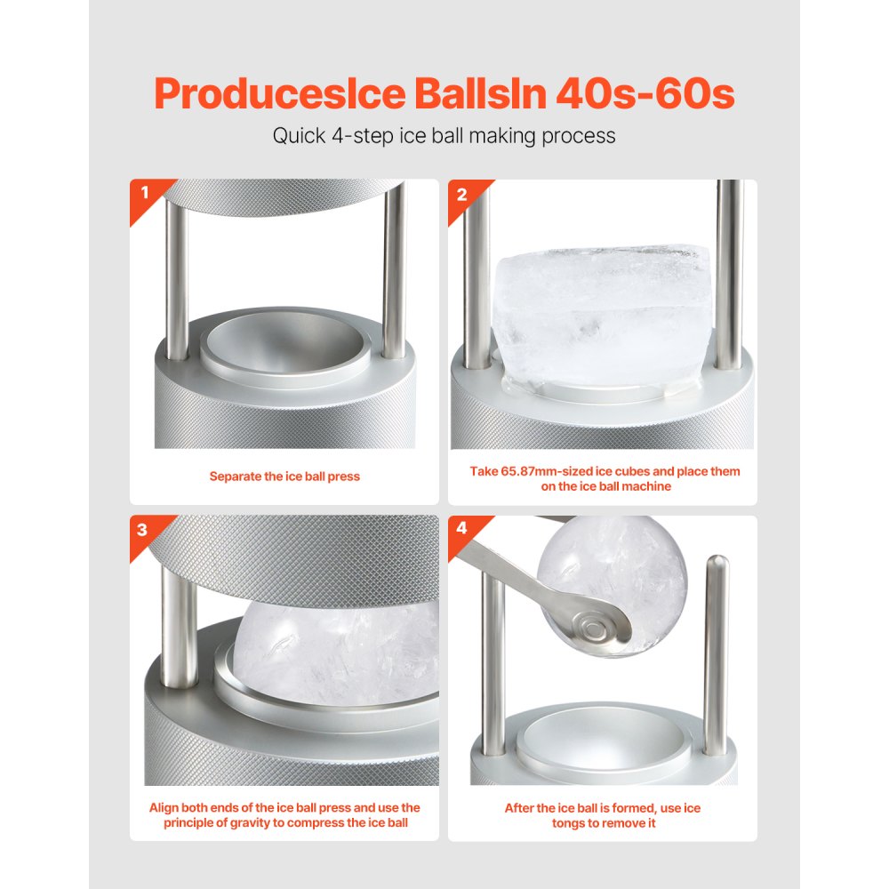 VEVOR Ice Ball Press Ice Ball Maker 2.1