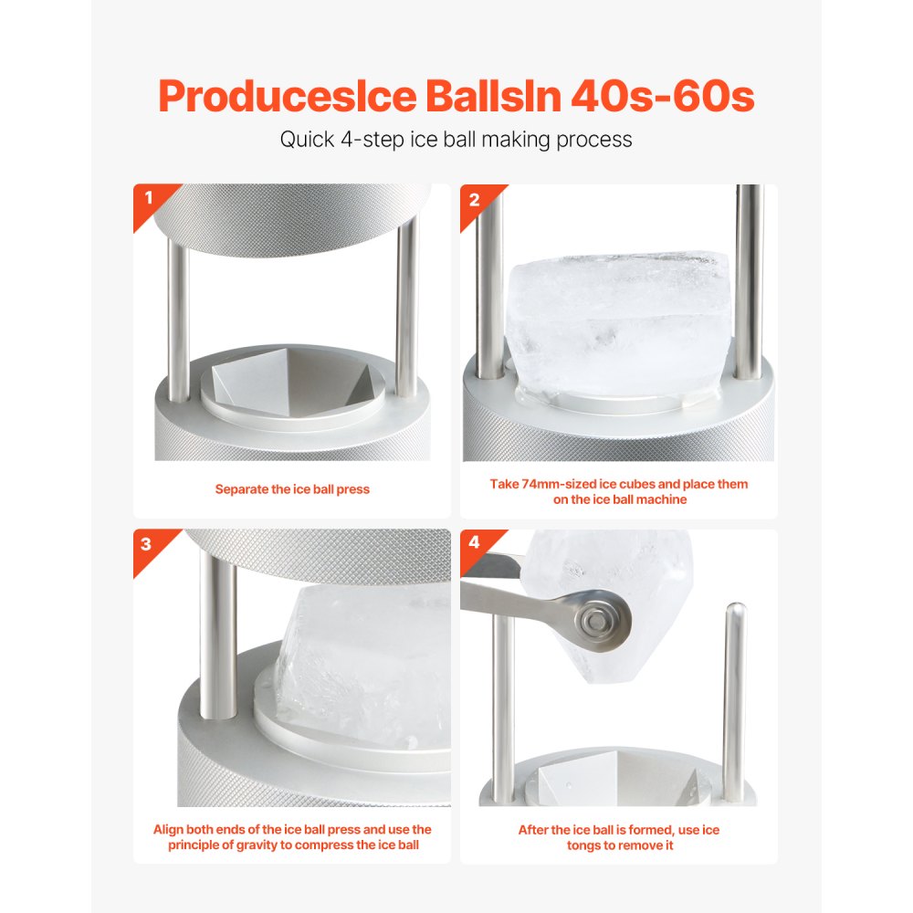 VEVOR Ice Diamond Press Ice Ball Maker 2.4