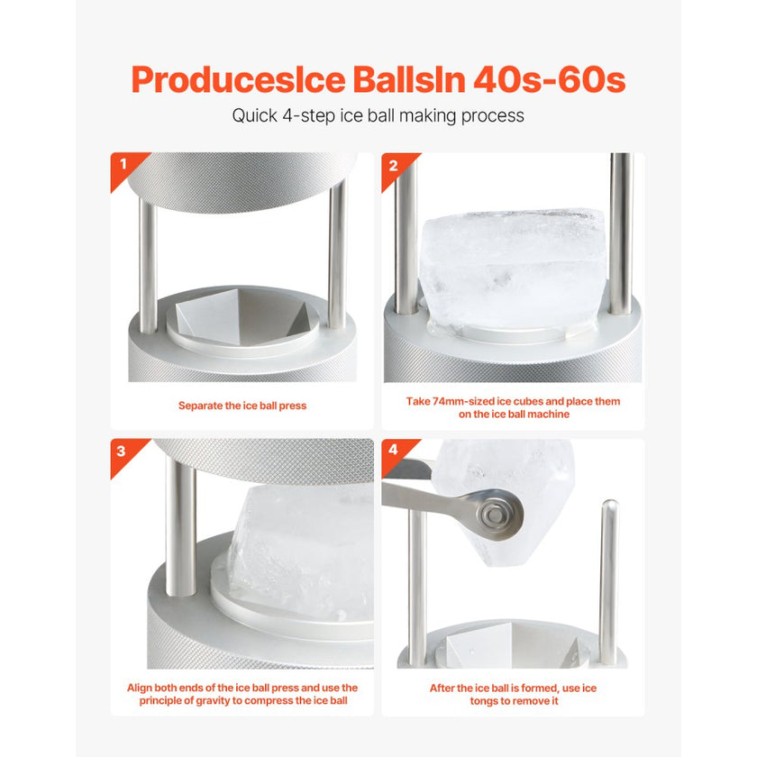 VEVOR Ice Diamond Press Ice Ball Maker 2.4