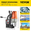 VEVOR Magnetic Drill Magnetic Drilling Machine 980W, Metal Drill Press High Power  680 rpm, Multi-Function Metal Drill Press 35MM Core Drilling Machine for Drilling And Tapping