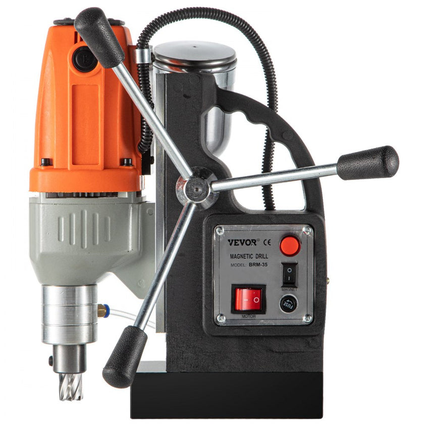 VEVOR Magnetic Drill Magnetic Drilling Machine 980W, Metal Drill Press High Power  680 rpm, Multi-Function Metal Drill Press 35MM Core Drilling Machine for Drilling And Tapping