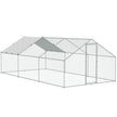 VEVOR Large Metal Chicken Coop, 9.8x19.3x6.5 ft Walk-in Chicken Runs for Yard with Cover, Spire Roof Hen House with Security Lock for Outdoor and Backyard, Farm, Duck Rabbit Cage Poultry Pen
