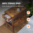VEVOR Farmhouse End Table Night Stand with USB Ports & Outlets 3 Tiers Storage