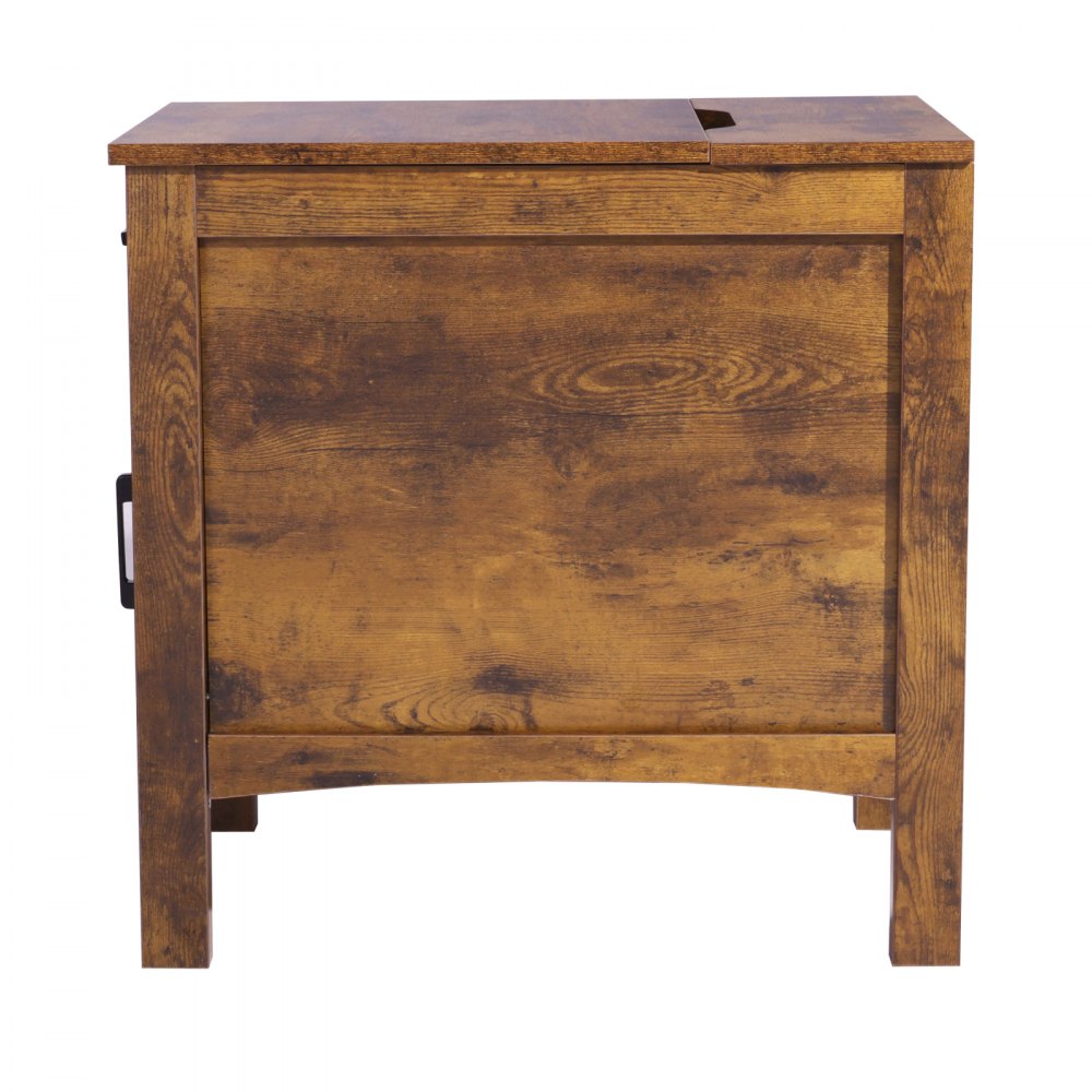 VEVOR Farmhouse End Table Night Stand with USB Ports & Outlets 3 Tiers Storage