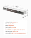 VEVOR Floating TV Stand 55 in Entertainment Center Power with Cable Hole White