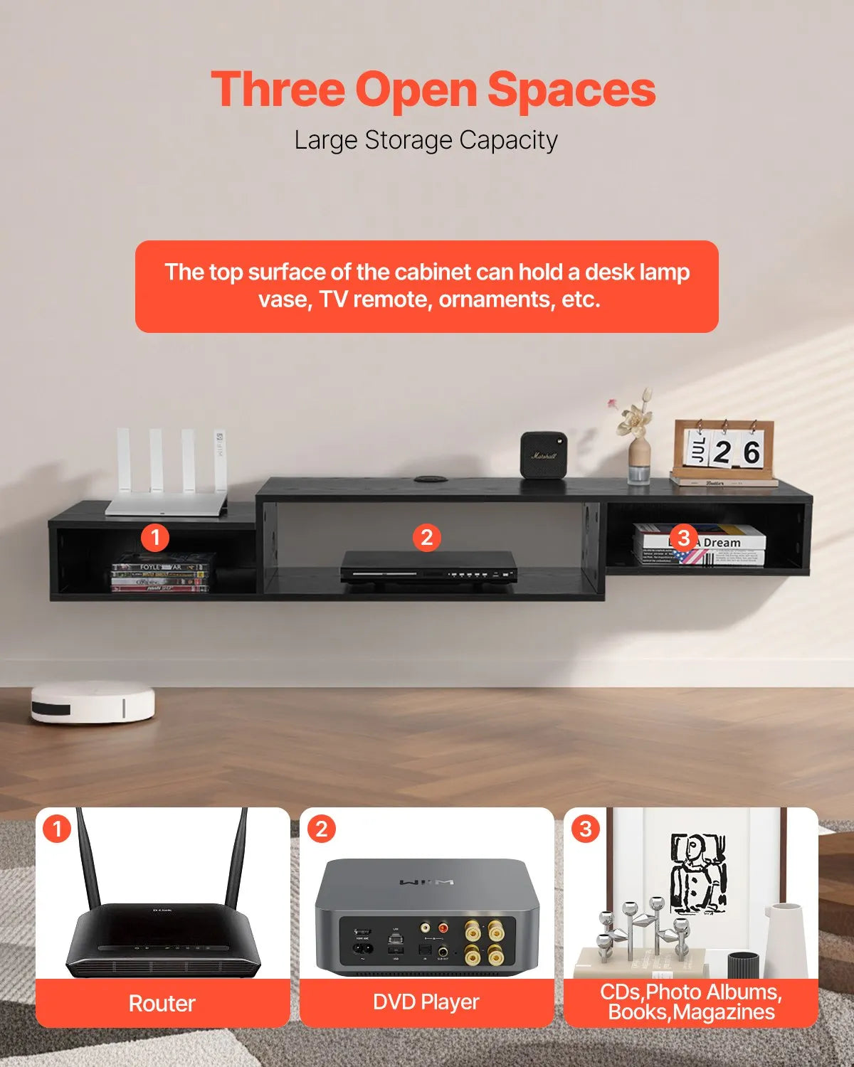 VEVOR Floating TV Stand 59