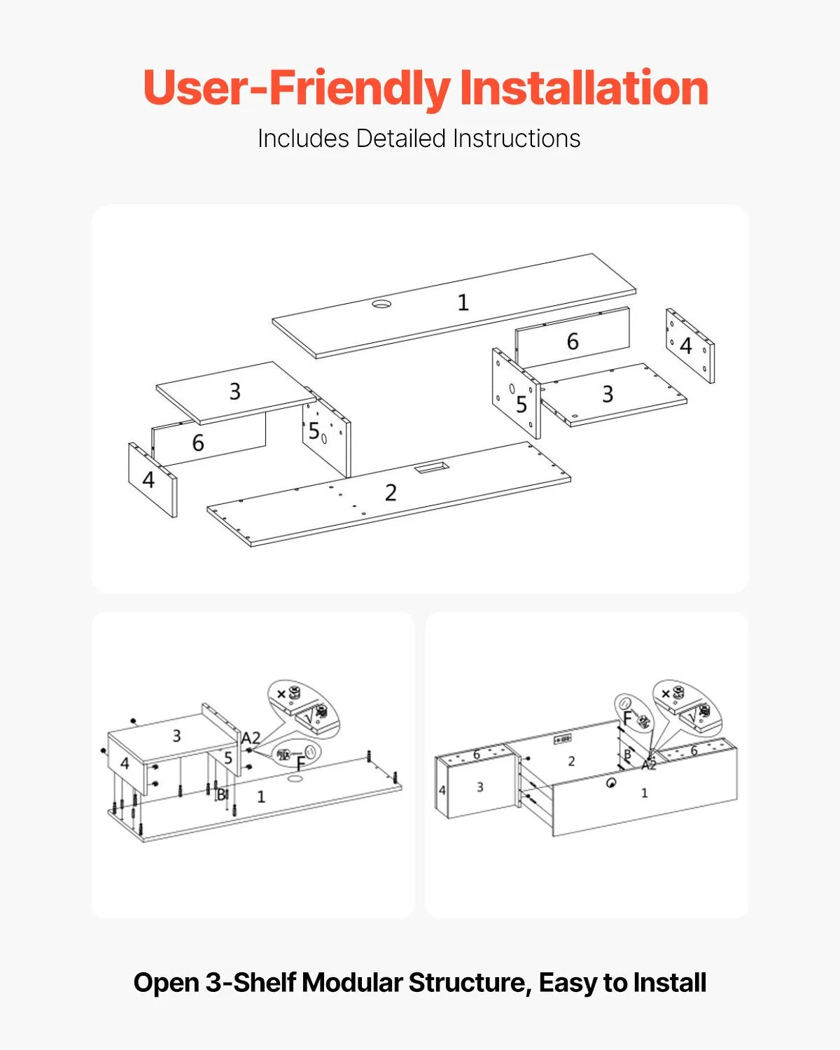 VEVOR Floating TV Stand 59