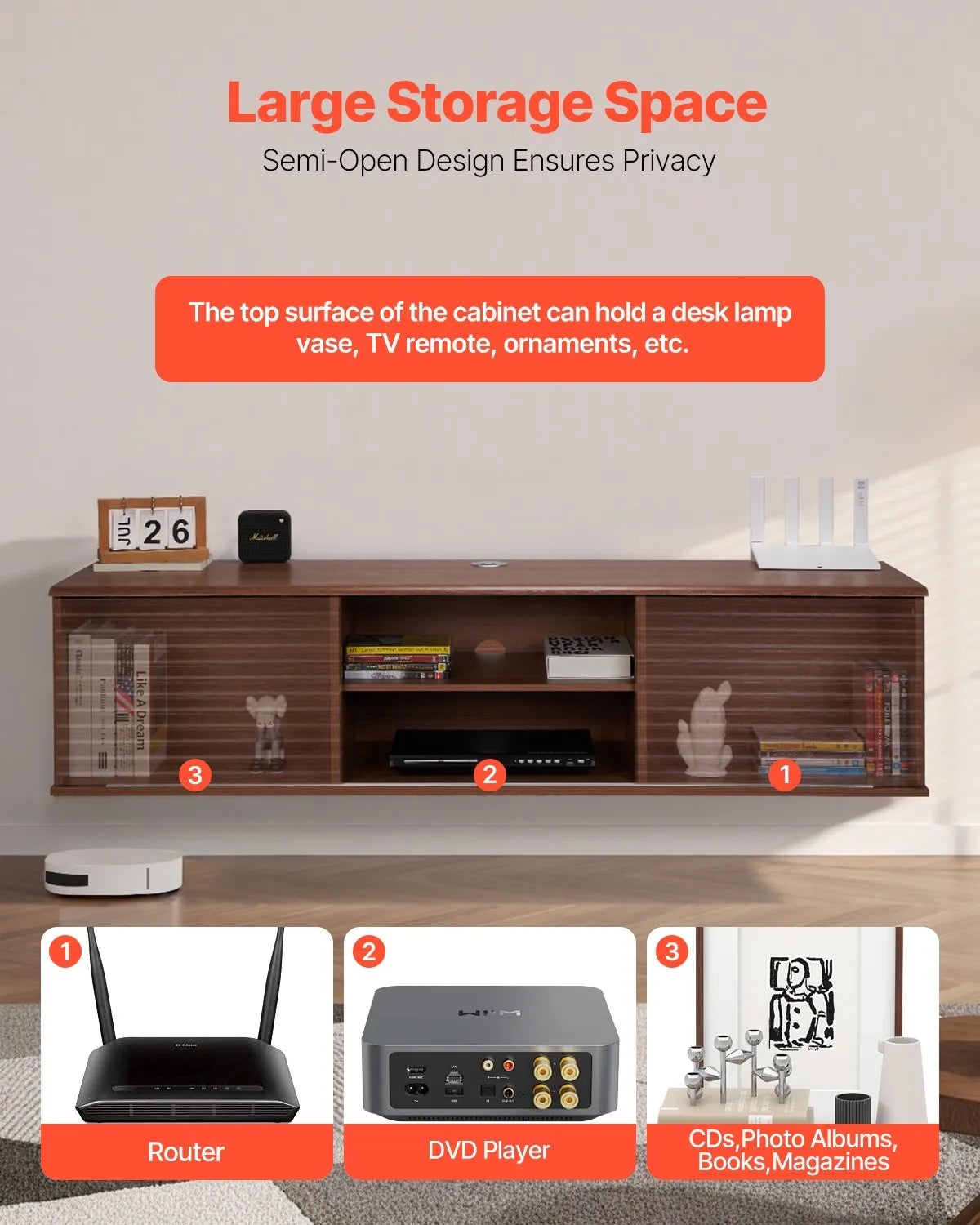 VEVOR Floating TV Stand 60