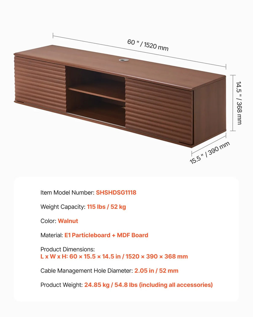 VEVOR Floating TV Stand 60