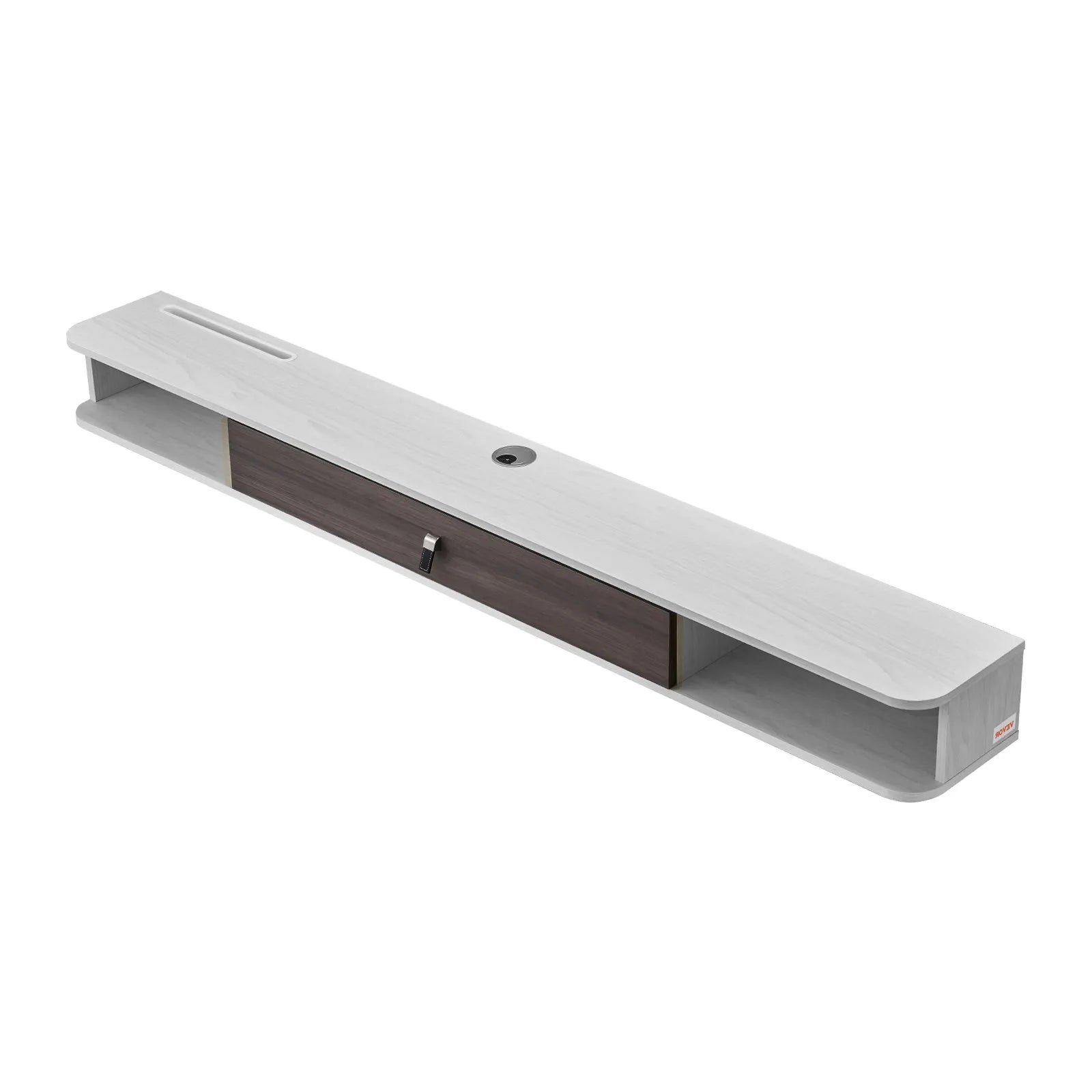 VEVOR Floating TV Stand 70 in Entertainment Center Power with Cable Hole White