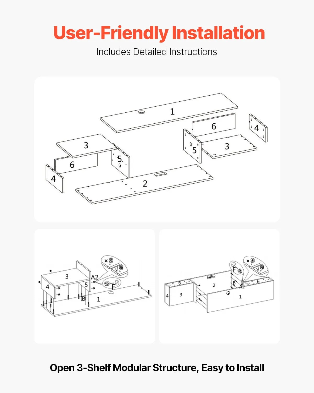 VEVOR Floating TV Stand 70