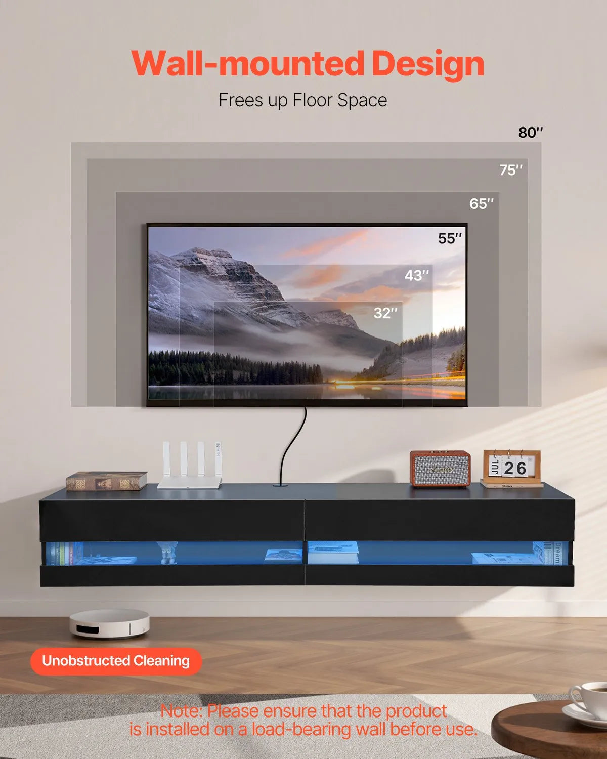 VEVOR Floating TV Stand 71