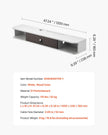 VEVOR Floating TV Stand 47 in Entertainment Center Power with Cable Hole White