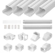 VEVOR Mini Split Line Set Cover 3-inch W 17.6Ft L, PVC Decorative Pipe Line Cover For Air Conditioner with 4 Straight Ducts & Full Components Easy to Install, Paintable for Heat Pumps, White