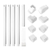 VEVOR Mini Split Line Set Cover 3-inch W 17.6Ft L, PVC Decorative Pipe Line Cover For Air Conditioner with 4 Straight Ducts & Full Components Easy to Install, Paintable for Heat Pumps, White