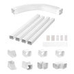 VEVOR Mini Split Line Set Cover 3-inch W 17.6Ft L, PVC Decorative Pipe Line Cover For Air Conditioner with 4 Straight Ducts & Full Components Easy to Install, Paintable for Heat Pumps, White