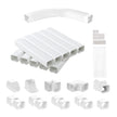 VEVOR Mini Split Line Set Cover 3-inch W 17.7Ft L, PVC Decorative Pipe Line Cover For Air Conditioner with 10 Straight Ducts & Full Components Easy to Install, Paintable for Heat Pumps, White