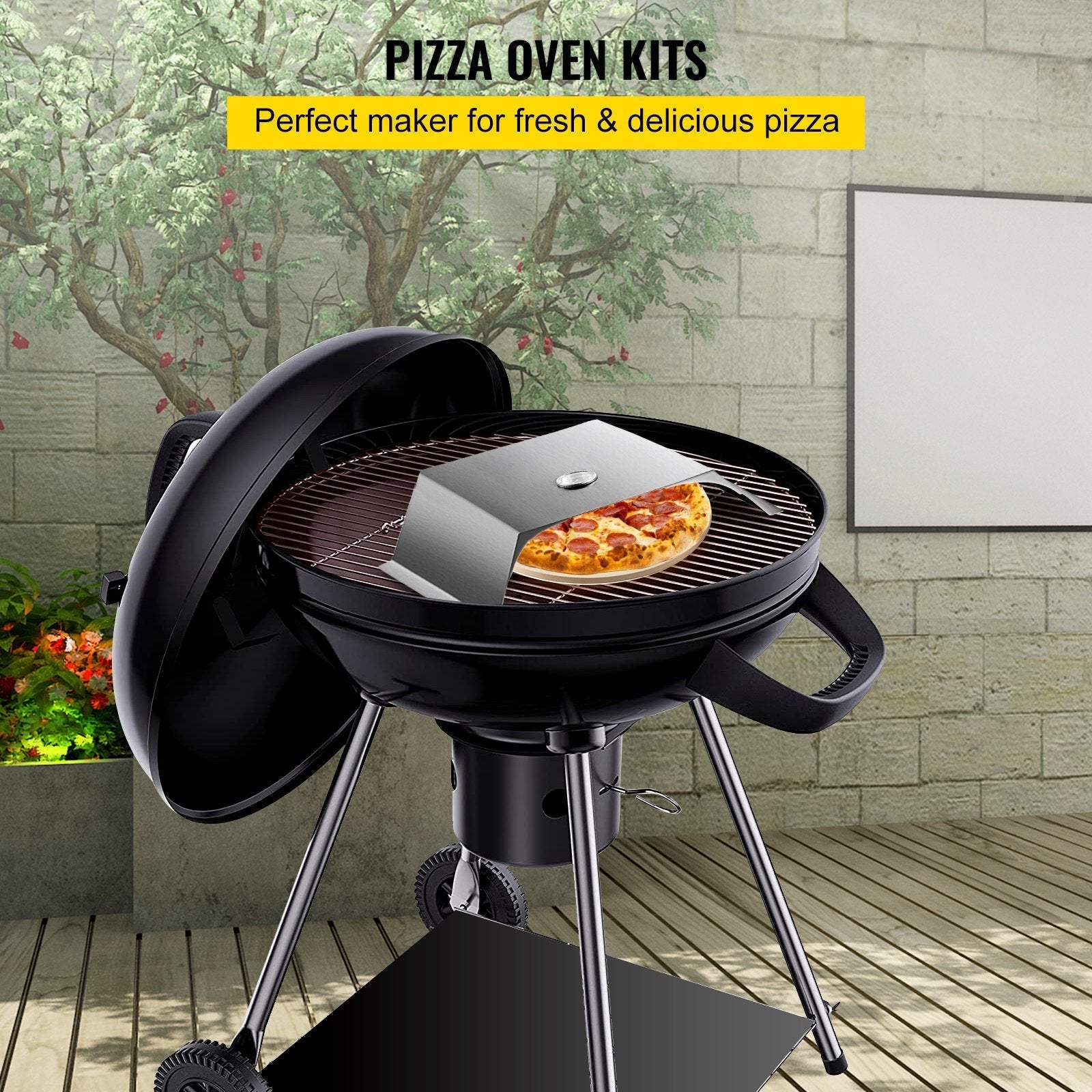 VEVOR Pizza Oven Kit, Stainless Steel Grill Pizza Oven, Pizza Maker Kit for Most 22\