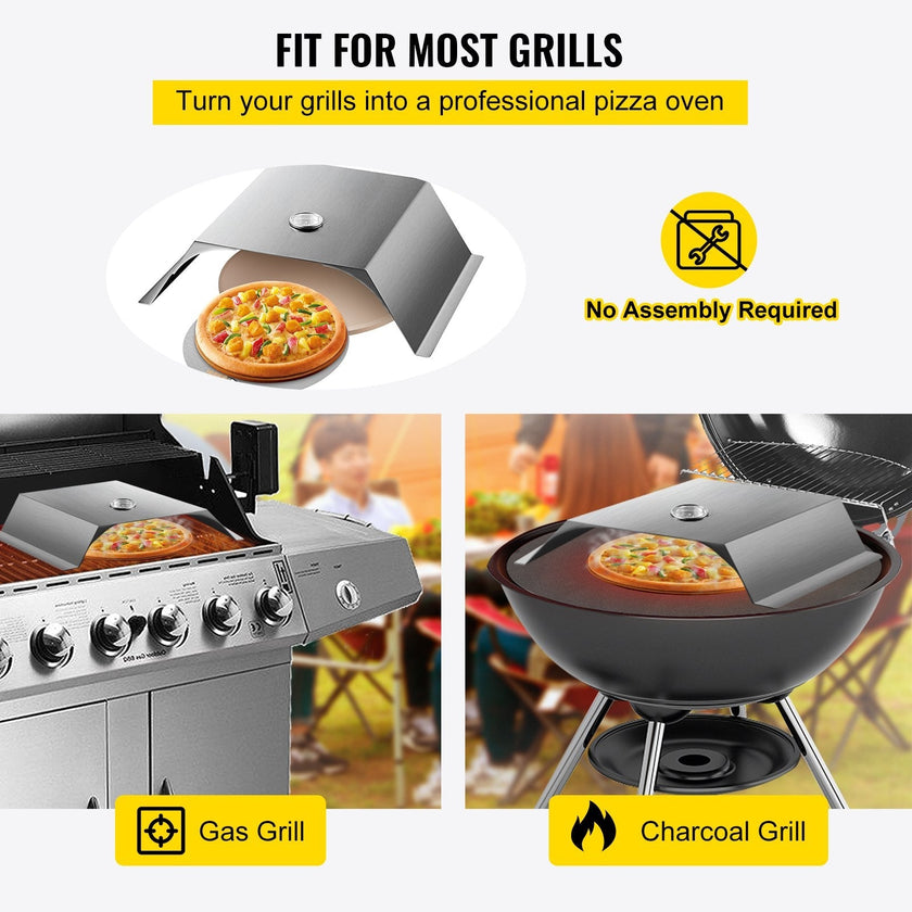 VEVOR Pizza Oven Kit, Stainless Steel Grill Pizza Oven, Pizza Maker Kit for Most 22\