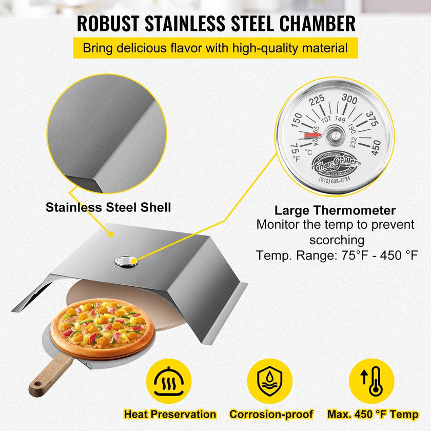VEVOR Pizza Oven Kit, Stainless Steel Grill Pizza Oven, Pizza Maker Kit for Most 22\