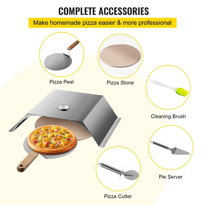 VEVOR Pizza Oven Kit, Stainless Steel Grill Pizza Oven, Pizza Maker Kit for Most 22\