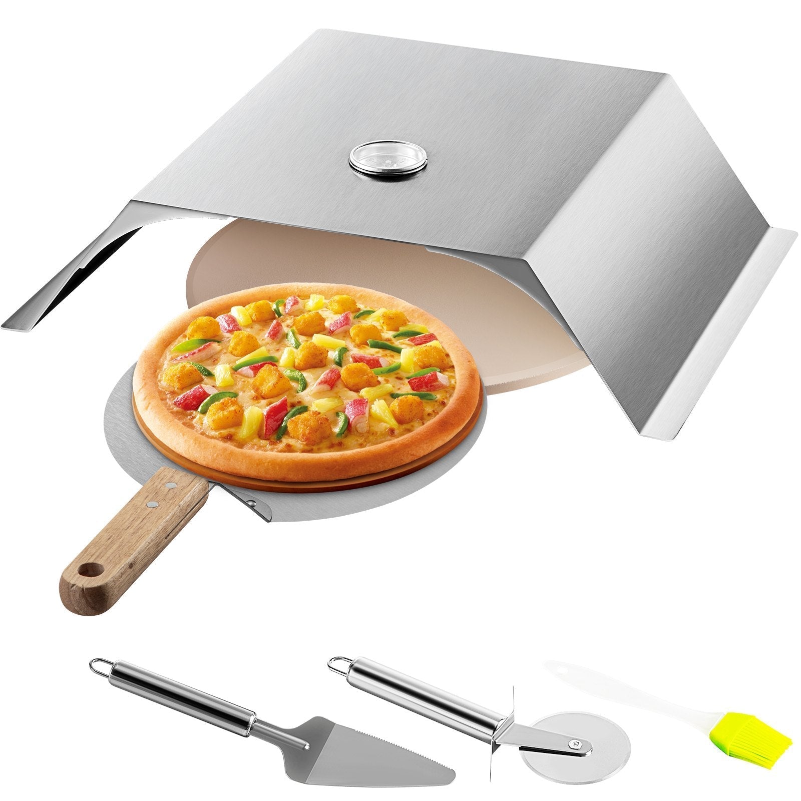 VEVOR Pizza Oven Kit, Stainless Steel Grill Pizza Oven, Pizza Maker Kit for Most 22\