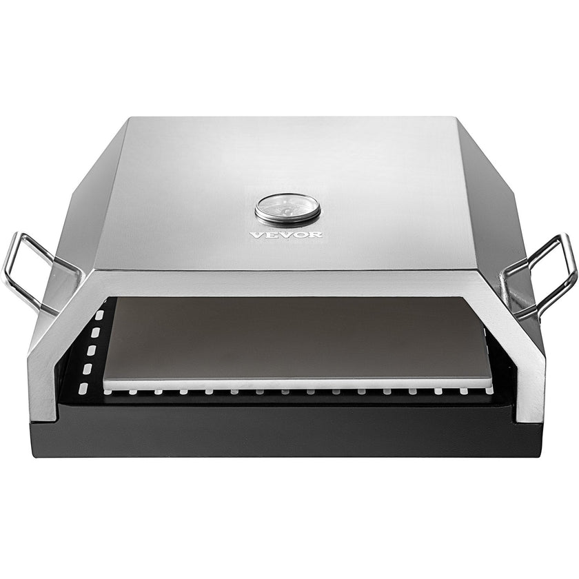 VEVOR Wood Pizza Oven 15.7x13.7x6.2in Wood Fired Pizza Oven Stainless Steel Top Portable Pizza Oven with Stone for Gas or Charcoal Grill Pizza Oven Outdoor for The Garden, Patio, and Courtyard.