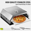 VEVOR Wood Pizza Oven 15.7x13.7x6.2in Wood Fired Pizza Oven Stainless Steel Top Portable Pizza Oven with Stone for Gas or Charcoal Grill Pizza Oven Outdoor for The Garden, Patio, and Courtyard.