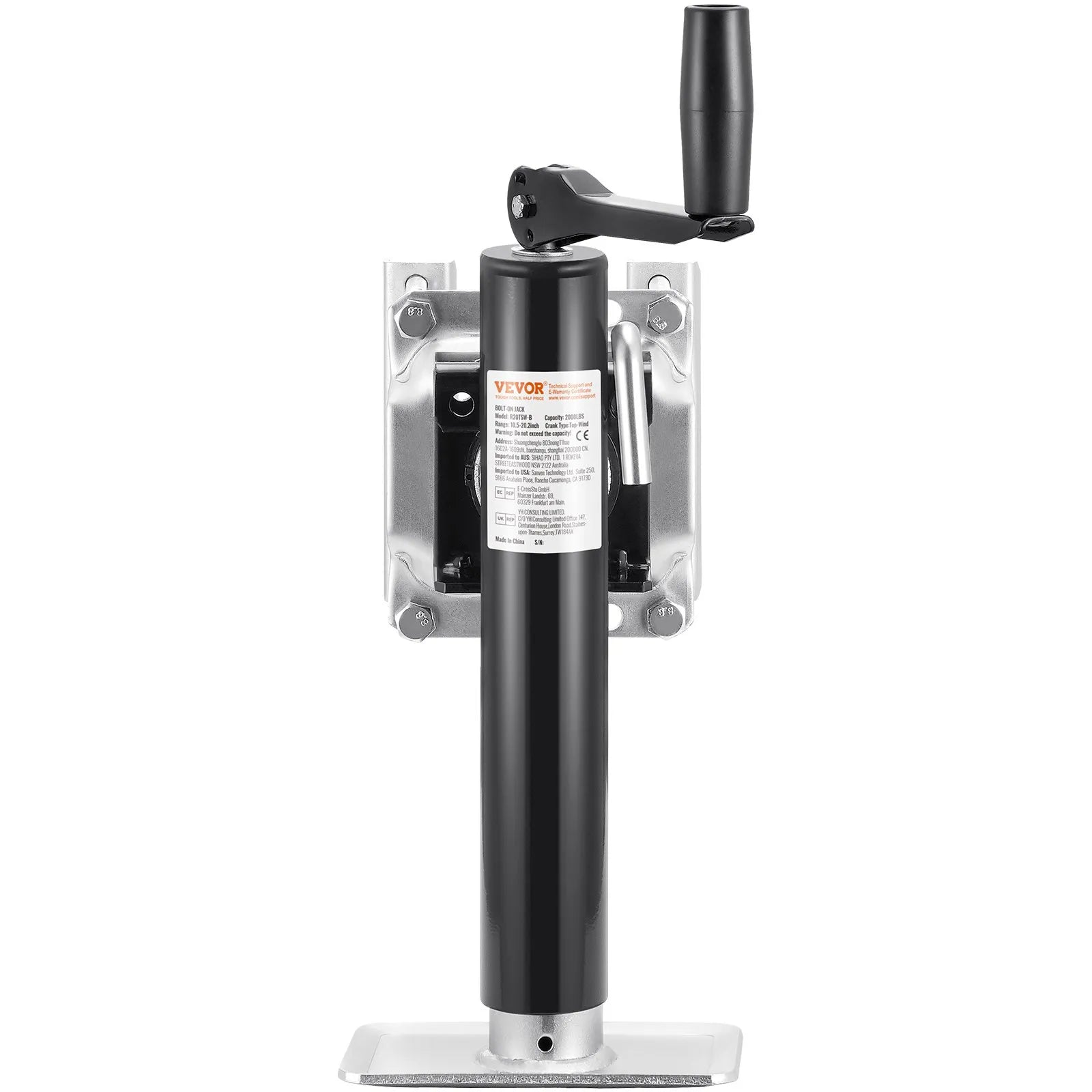 VEVOR Trailer Jack Bolt-on Trailer Tongue Jack 2000 lbs Dynamic Load 10