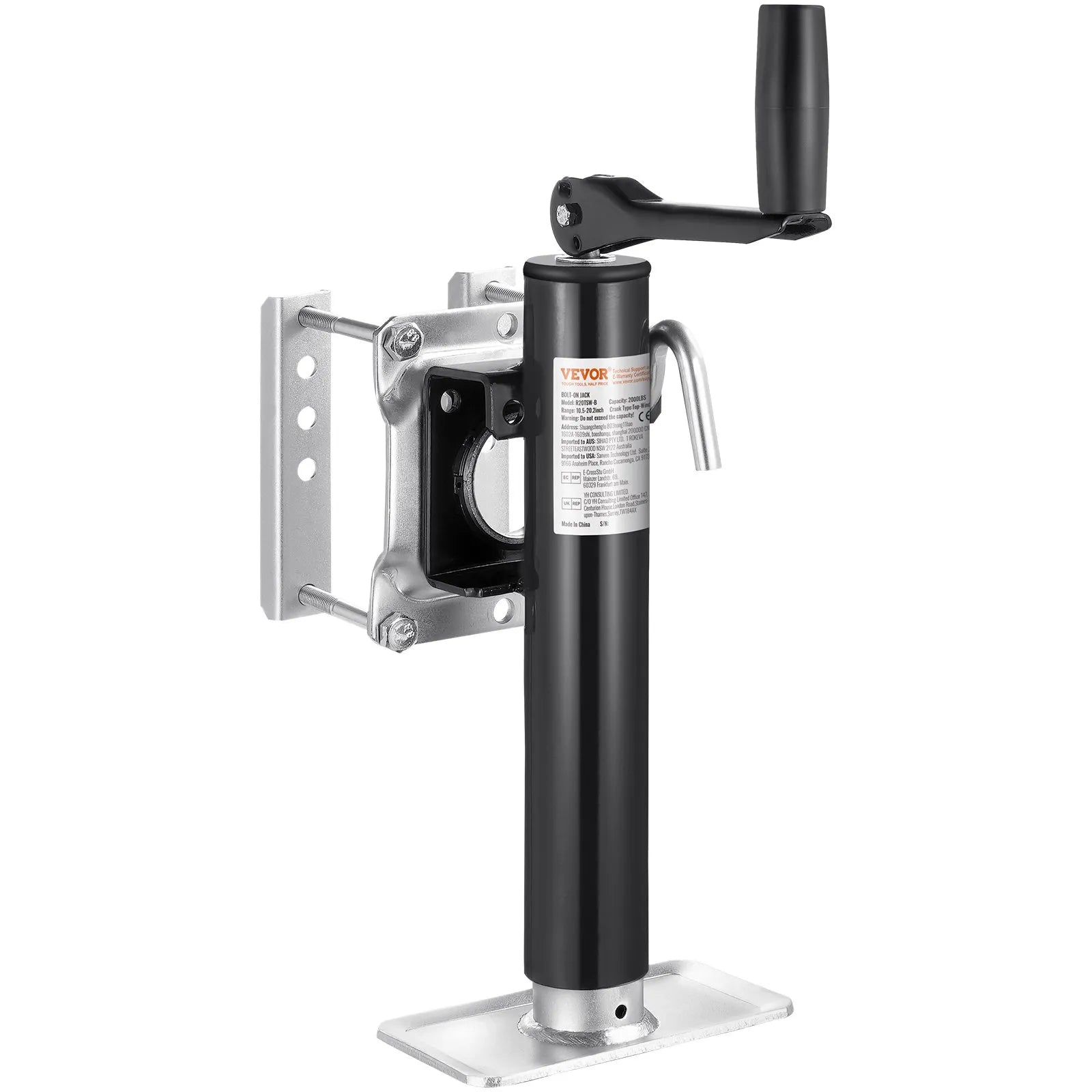 VEVOR Trailer Jack Bolt-on Trailer Tongue Jack 2000 lbs Dynamic Load 10