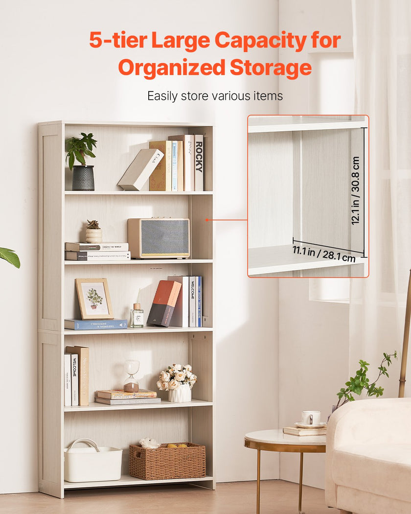 VEVOR 5 Tiers Wide Bookshelf 68