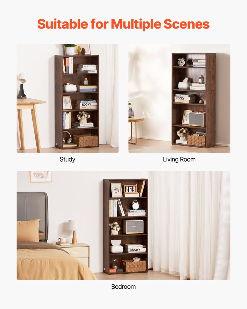 VEVOR 5 Tiers Narrow Bookshelf 53