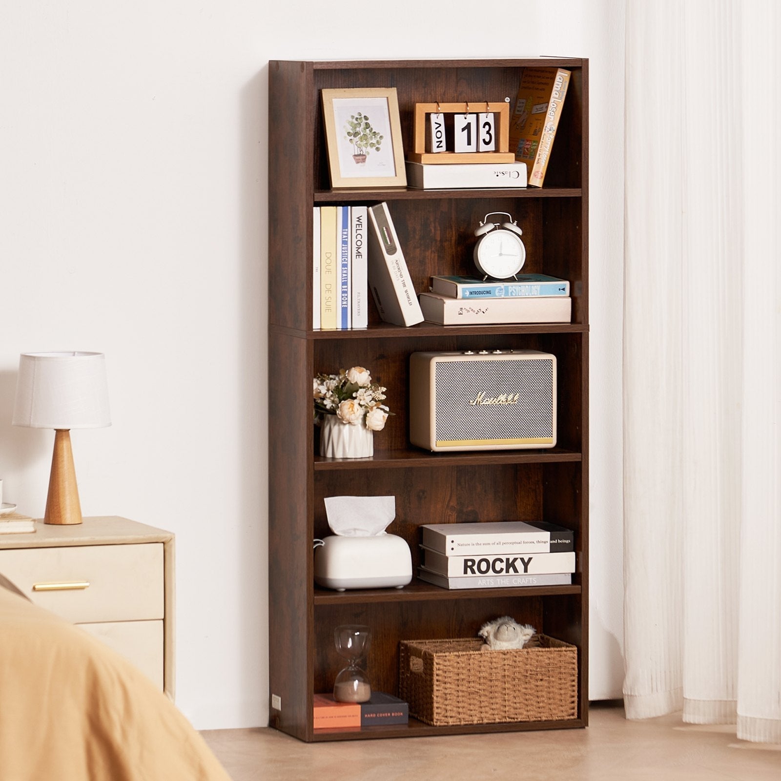 VEVOR 5 Tiers Narrow Bookshelf 53