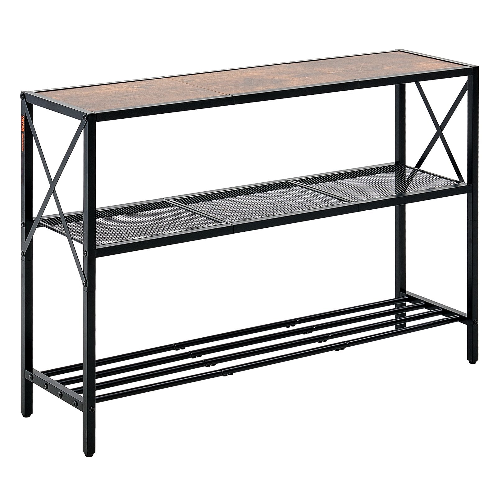 VEVOR Narrow Console Sofa Table Couch Table 3-Tier for Entryway & Living Room