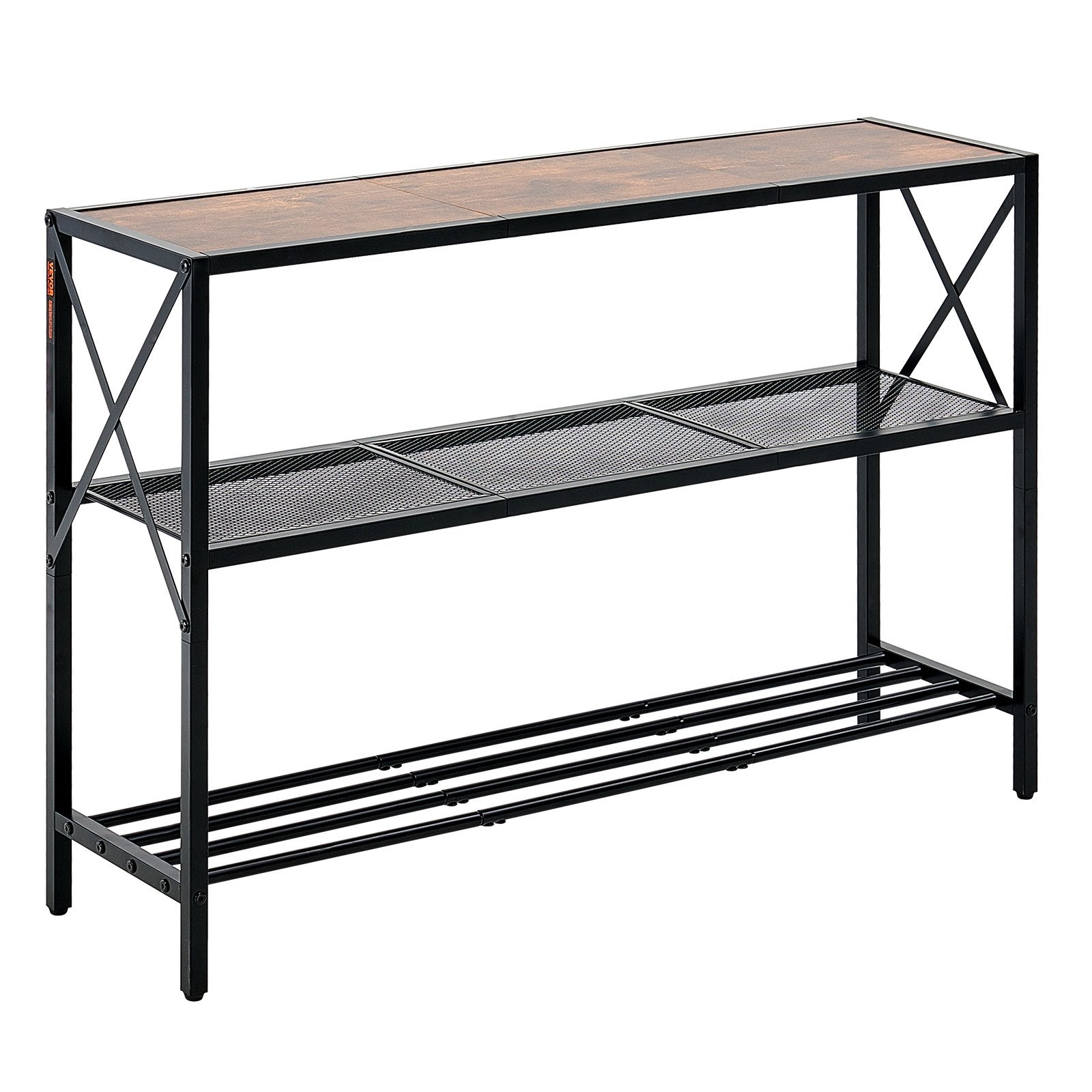 VEVOR Narrow Console Sofa Table Couch Table 3-Tier for Entryway & Living Room