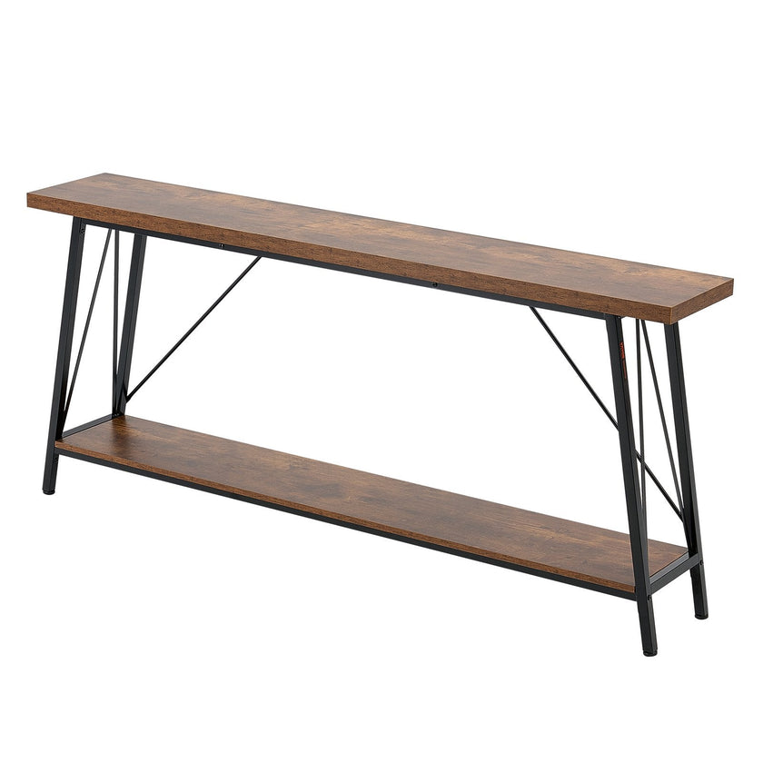 VEVOR Narrow Console Sofa Table Couch Table 2-Tier for Entryway & Living Room