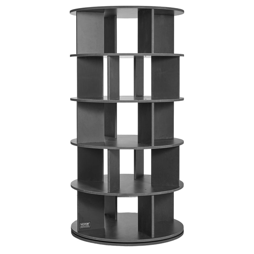 VEVOR 5-Tier Rotating Shoe Rack Tower 360° Spinning Shoe Display Carousel Black