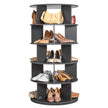 VEVOR 5-Tier Rotating Shoe Rack Tower 360° Spinning Shoe Display Carousel Black