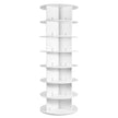 VEVOR 7-Tier Rotating Shoe Rack Tower 360° Spinning Shoe Display Carousel White