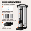 VEVOR Commercial Coffee Urn, 110 Cups Stainless Steel Large Coffee Dispenser, 1500W 110V Electric Coffee Maker Urn For Quick Brewing, Hot Water Urn with Detachable Power Cord for Easy Cleaning, Silver