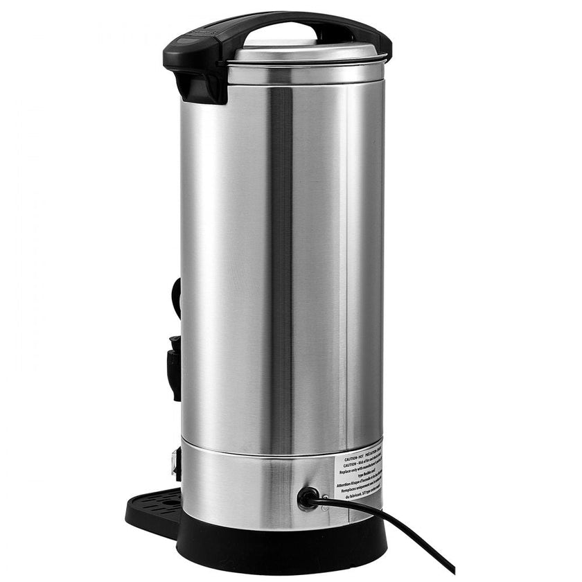 VEVOR Commercial Coffee Urn, 110 Cups Stainless Steel Large Coffee Dispenser, 1500W 110V Electric Coffee Maker Urn For Quick Brewing, Hot Water Urn with Detachable Power Cord for Easy Cleaning, Silver