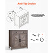 VEVOR Coffee Bar Cabinet with Drawer & Barn Doors – Farmhouse Buffet Storage Cabinet, Grey