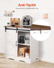 VEVOR Coffee Bar Cabinet 3-Tier Coffee Bar Table with Barn Doors Brown White
