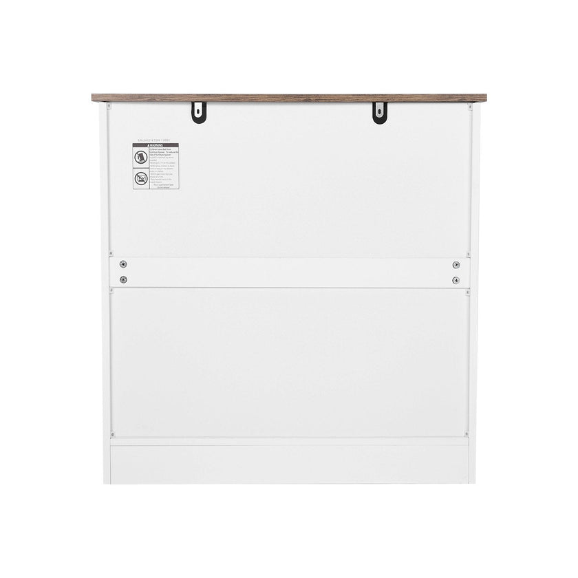 VEVOR Coffee Bar Cabinet 3-Tier Coffee Bar Table with Barn Doors Brown White