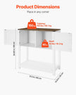 VEVOR Coffee Bar Cabinet 3-Tier Coffee Bar Table with Magnet Doors Brown White