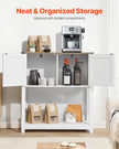VEVOR Coffee Bar Cabinet 3-Tier Coffee Bar Table with Magnet Doors Brown White